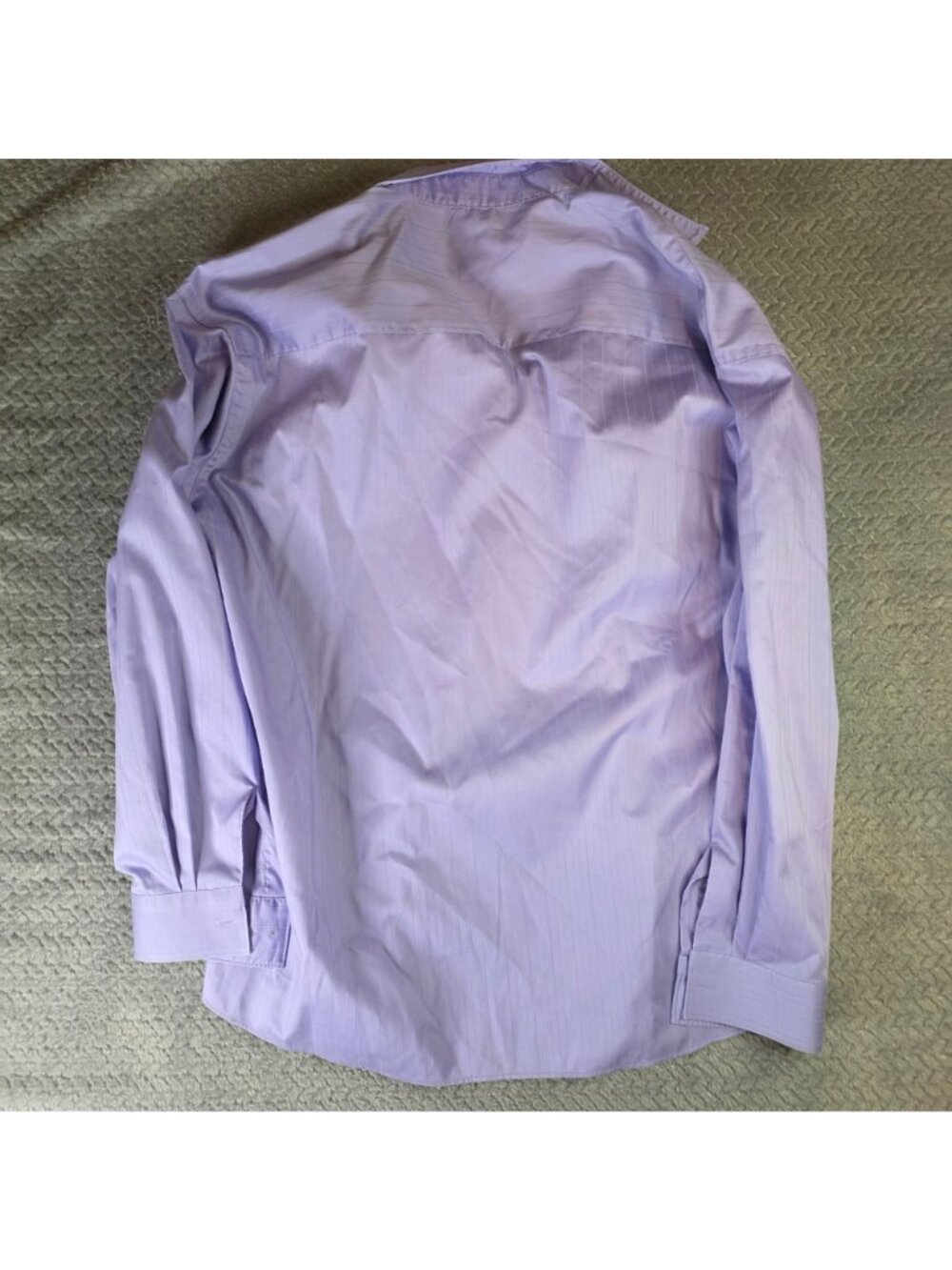 Kenneth Cole Reaction Mens Lavender Striped Wrinkle-Free Dress Shirt XL 17 34-35 - Picture 9 of 11